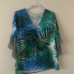 Calvin Klein Florida theme blouse Women 10